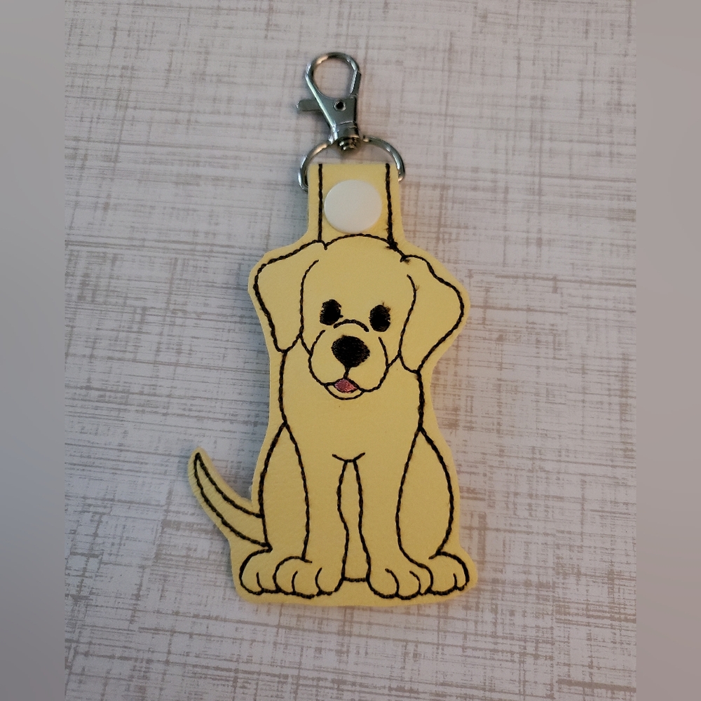 Hand Crafted Yellow Labrador Retriever Dog Key Chain Snap Tab NEW Last One